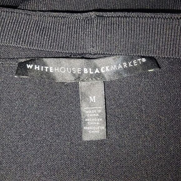 Whbm Pocket-Detail black open front Midi Coverup cardigan Medium - Picture 5 of 8